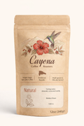 Cayena Coffee Roasters coffee package with floral design on a white background
